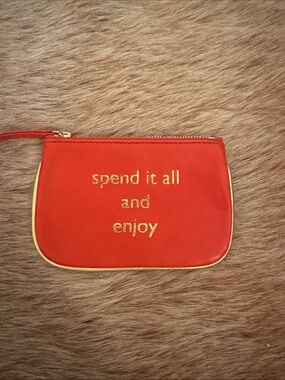 Red Mini Pouch with Gold Trim